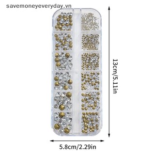 [savemoneyeveryday] 12 Lưới Kim Cương Giả Móng Tay Hỗn Hợp Đáy Sắc Nét Siêu Flash Móng Tay Nghệ Thuật Pha Lê Trang Trí Đá Quý Làm Móng Tay Đầu 3D [vn]