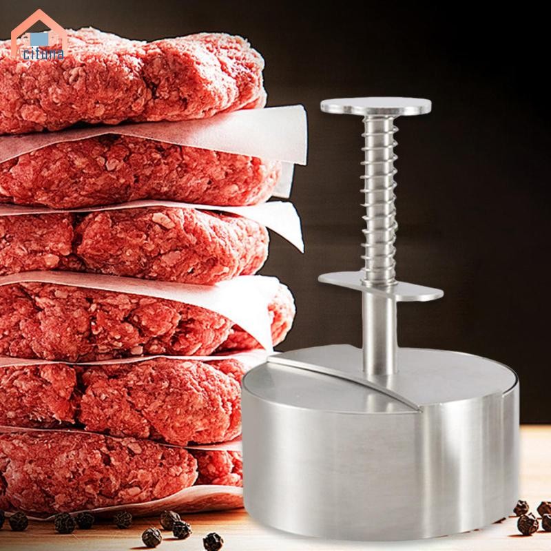 Acutuna Thép không gỉ Burger Press Smooth Hướng dẫn sử dụng chuyên nghiệp Patty Khuôn làm bánh sandwich Nấu thịt nướng Thịt nướng tự chế Bít tết thịt