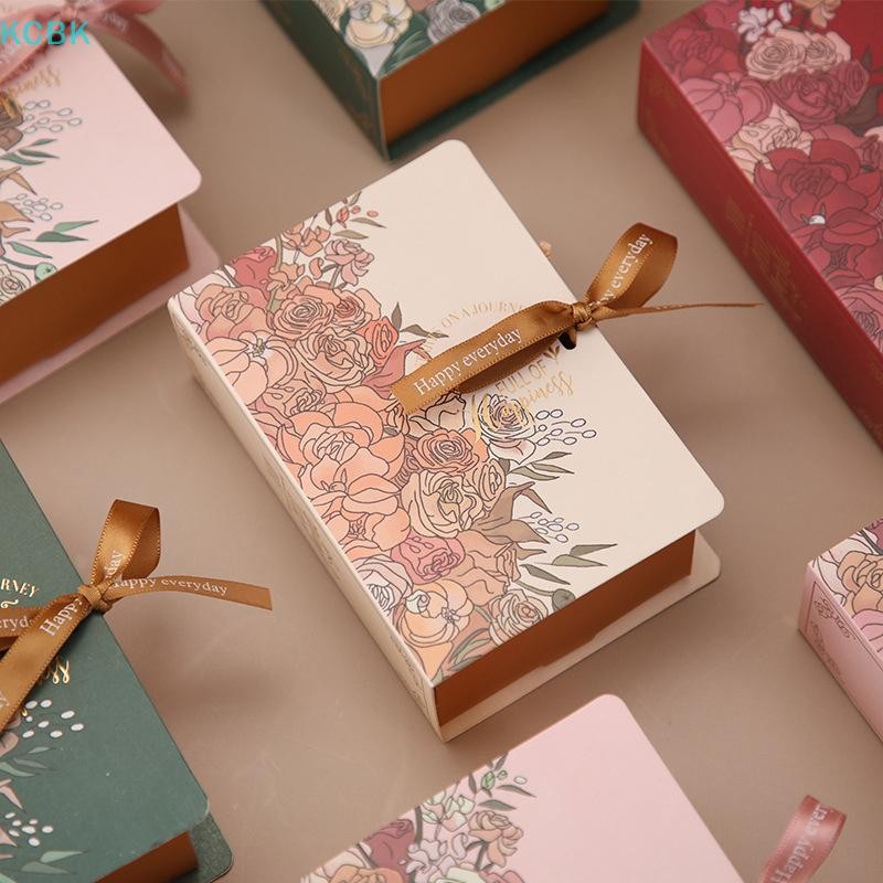[Kc] 1 Hộp Quà Tặng Hình Sách Ith Ribbon Bìa Giấy Kẹo Sô Cô La Hộp Đóng Gói Cho Đám Cưới Sinh Nhật Ngày Của Mẹ [BK]