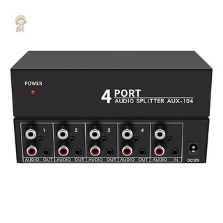 Bộ chia âm thanh TWE 1 trong 4 ra L / Aux Bộ chia âm thanh nổi 1X4 Bộ phân phối âm thanh cho PC DVD Loa Splitte VN
