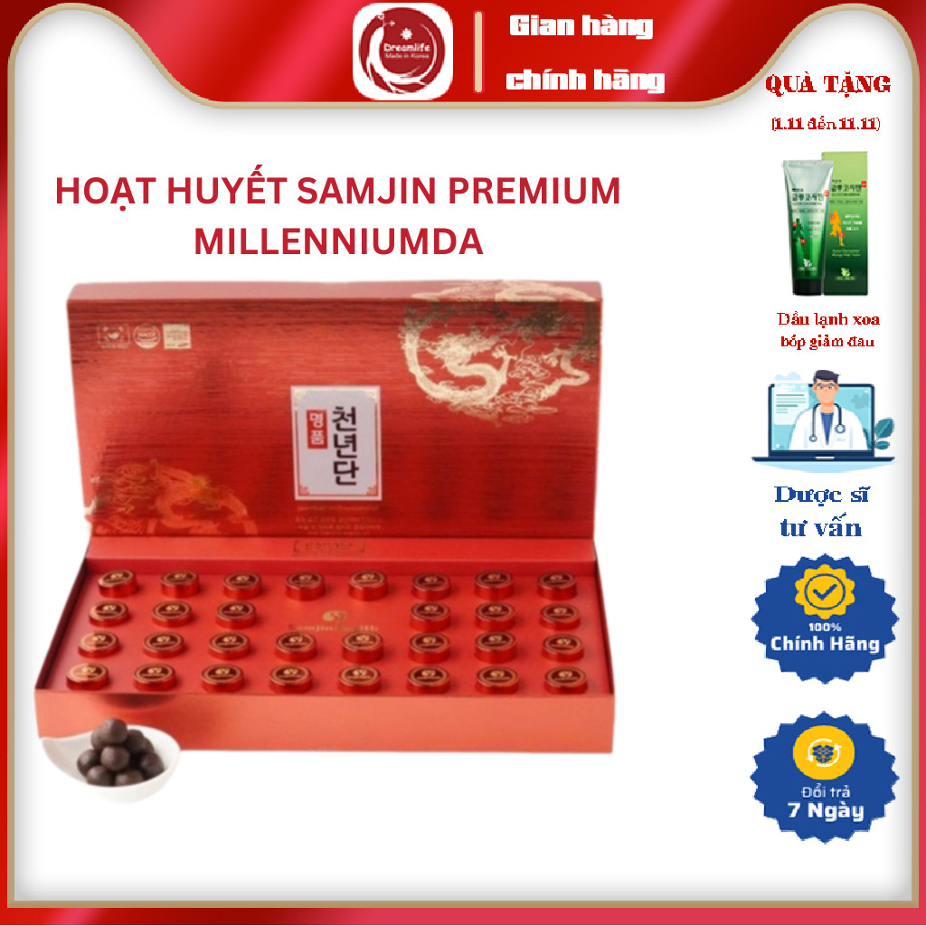 SAMJIN Premium MILLENNIUMDA Hộp Đỏ - Hàng Chính Hãng - Hộp 30 viên x 3 ...