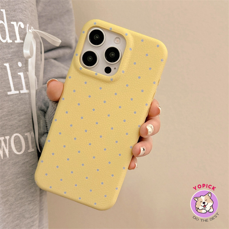 Ốp điện thoại chấm bi màu trơn cho IPhone 16 16Pro 16Plus 11 12mini 13Pro Max 14Plus 15Pro XR XS Max 7 8 Plus SE2020 Vỏ điện thoại hoạt hình cho IPhone 16Pro Max Girl LZW