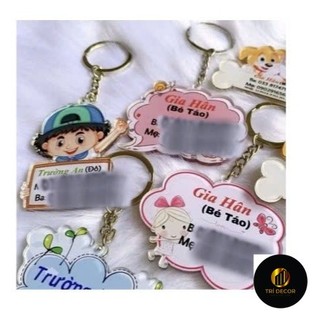 Móc khoá thương hiệu, in bảng tên treo balo cho bé ngộ nghĩnh dể thương AC.GIFT