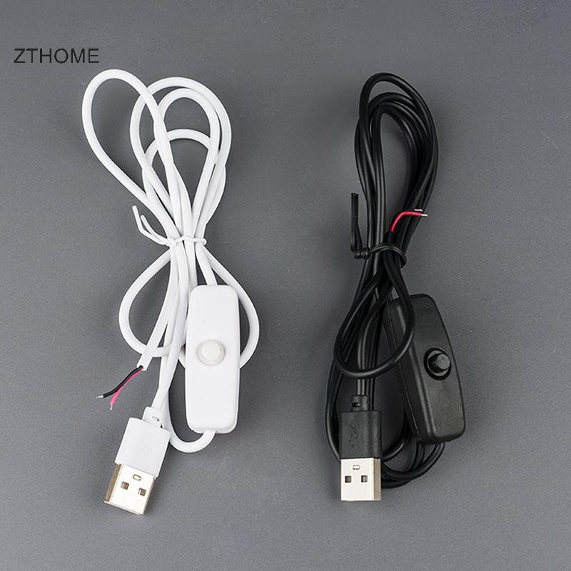 Dây cấp nguồn công tắc ZTHOME 5V 1M / 1.5M USB Nam sang 2 lõi Cáp kết nối 501 Nút BẬT TẮT 2A cho dải đèn LED Bóng đèn HOT