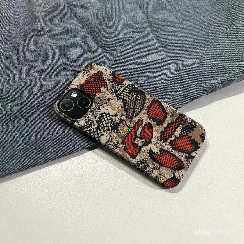 Ốp điện thoại QYJS da rắn cổ điển dùng cho IPhone 11 7 8 plus 13 14 15 16 ProMax 12 PRO X XR XSMAX SE 16 15 14 PLUS thiết kế phim Cứng Cá Tính TCW8