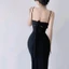 Đầm 2 dây body nữ cột lưng phối nơ form dài có mút Dress Women Thun Sen Voi Đen Thun Voan
