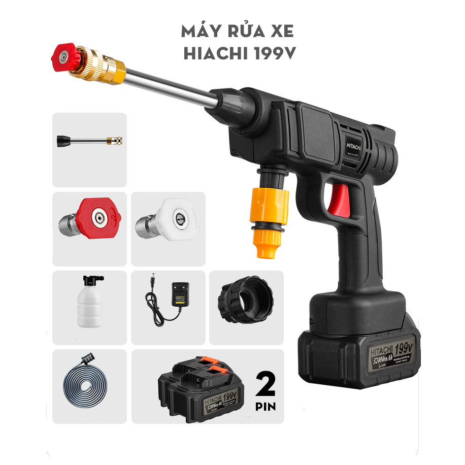 Máy Rửa Xe Cầm Tay Cao Áp  đa chức năng rửa xe, tưới cây, phun thuốc