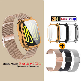 Ốp lưng 2in1 + Dây đeo bằng thép không gỉ Vỏ TPU mềm cho Redmi Watch 5 Active / Redmi Watch 5 Lite