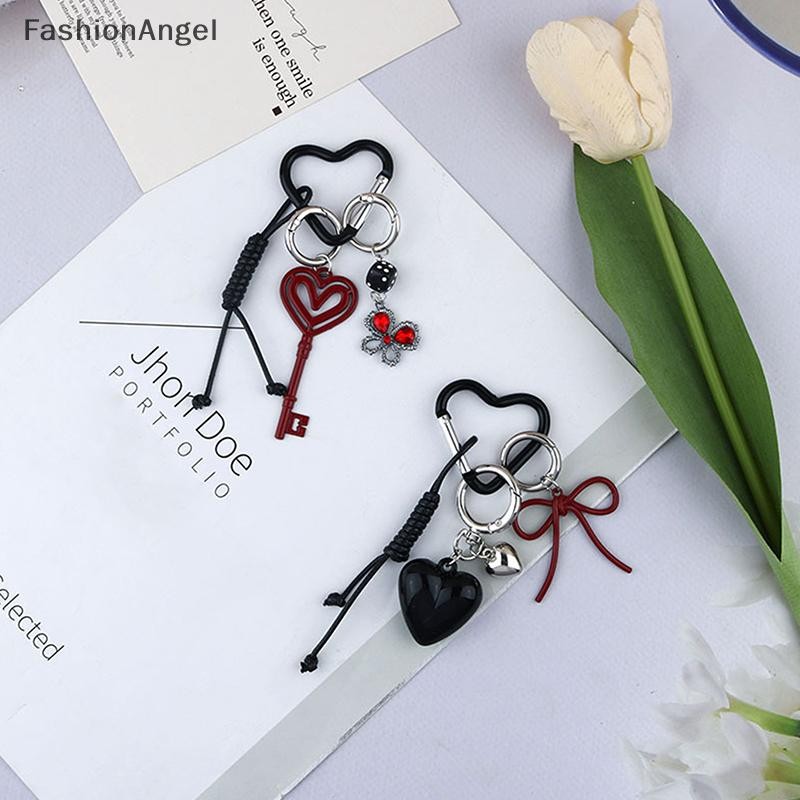 Fashionangel Ngọt Ngào Trái Tim Tình Yêu Móc Khóa Nữ Nơ Đỏ Ba Lô Vòng Chìa Khóa Quyến Rũ Trang Trí Túi Cặp Đôi Mặt Dây Chuyền Handmade Trang Sức Quà Tặng VN