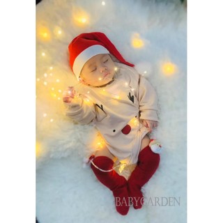 / / -Baby Boy / Girl Áo liền quần dài tay cổ tròn in hình nai sừng tấm có mũ