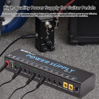 Moskyaudio Bộ nguồn bàn đạp đàn Guitar 12 kênh với bảo vệ ngắn mạch độc lập Đèn báo nguồn LED Đầu ra USB Bảng bàn đạp Bộ nguồn cho bàn đạp hiệu ứng đàn Guitar Cổng khác