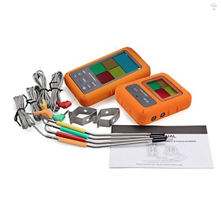 Nhiệt kế thịt không dây với 4 đầu dò 328Ft Màn hình đèn nền LCD đầy màu sắc tầm xa Hẹn giờ đếm ngược Báo động nhiệt độ Nhiệt kế BBQ từ xa kỹ thuật số cho lò nướng Barbeque Ki