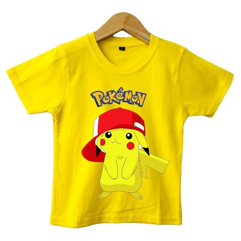 Pokemon loạt cổ điển trẻ em T-Shirt thoải mái và phong cách thiết kế mát mẻ cho người hâm mộ trẻ