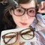 Khung kính mắt in tai mèo Da báo - Y2K Retro Thắt nơ Kính mắt Khung DIY Cosplay Trang trí tiệc Quà tặng thời trang