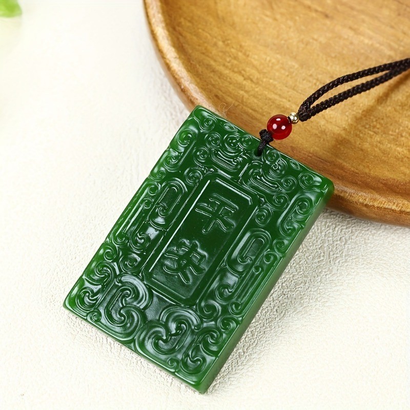 Mặt dây chuyền ngọc bích tự nhiên Mặt dây chuyền ngọc xanh, Vòng cổ mặt dây chuyền ngọc bích màu xanh lá cây, Quà tặng nam nữ