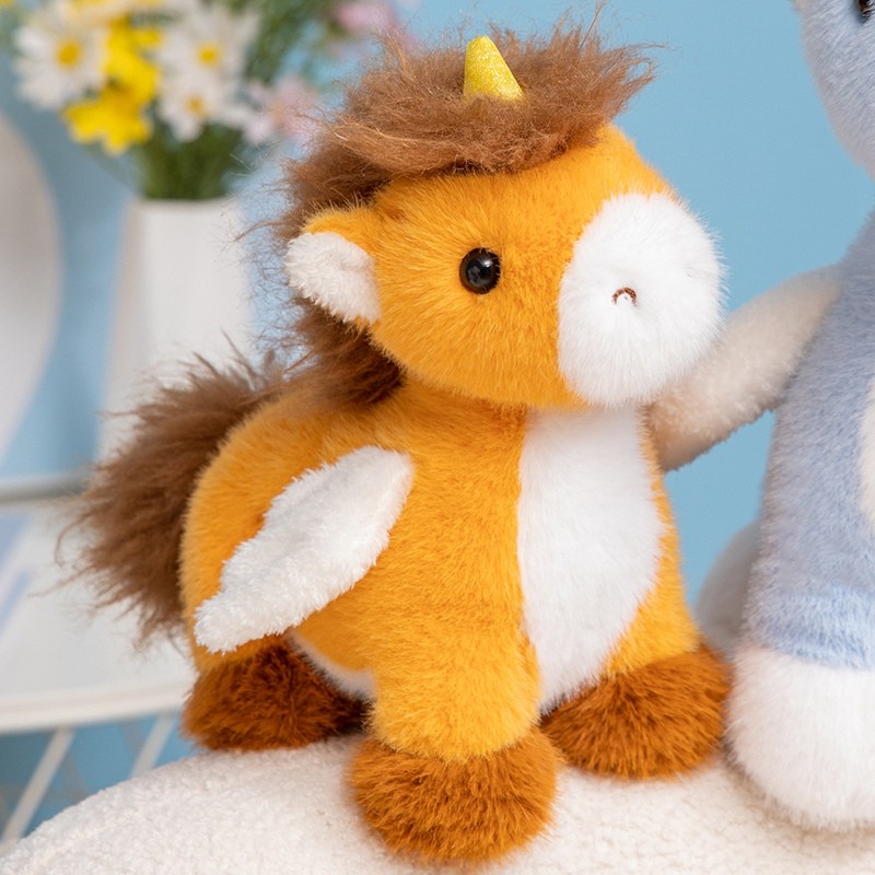 Rytanda Kawaii Horse Plushie Doll Mô phỏng dễ thương Ngựa bay Đồ chơi sang trọng có làm đầy mềm, Đệm Sofa búp bê động vật, Quà tặng sinh nhật bạn gái trẻ em
