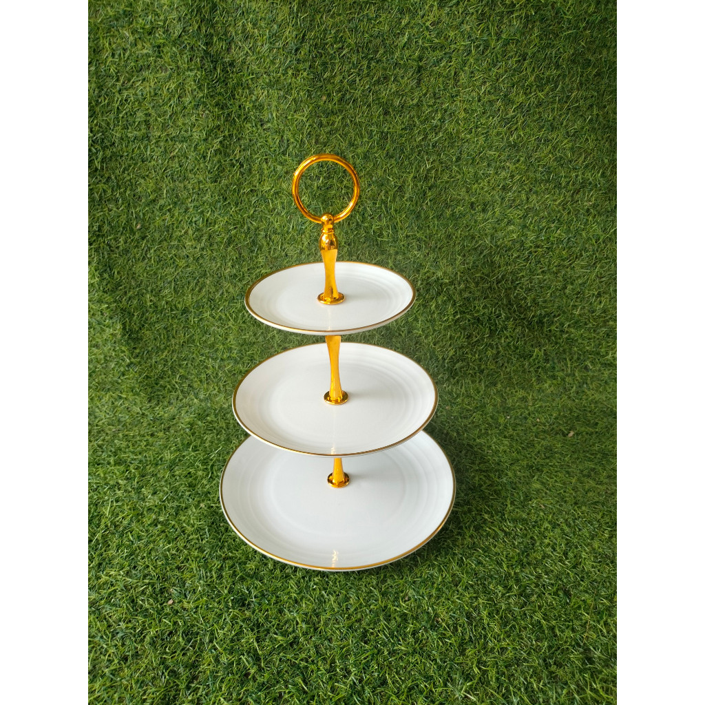 Khay Mứt 3 Tầng vuông trắng kim cương, Khay Đựng Bánh Kẹo Hoa Quả tròn xanh 3 Tầng Bằng Nhựa  Cao Cấp Dài 38cm0
