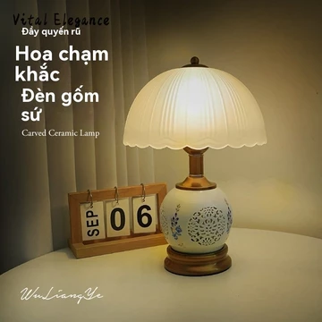 Vital Sang Trọng Phòng Ngủ Đèn Ngủ Đầu Giường Ánh Sáng Sang Trọng Phong Cách Mỹ Master Phòng Ngủ Trang Trí Đèn Bàn Ấm Áp Và Lãng Mạn Sáng Tạo Đèn Phòng Khách