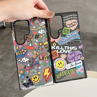GLITTER Smile Tags Ốp Lưng Phone Case For Cho Samsung Galaxy S26 25Ultra S25Plus S25 S24 S23 S22Ultra S24 23Plus Vỏ Mềm Bảo Vệ Chống Sốc