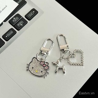 [Móc khóa] Móc khóa kim cương màu đen anh đào cao cấp, hình trái tim ngọt ngào, phụ kiện ba lô sinh viên thời trang cá tính 8JYC