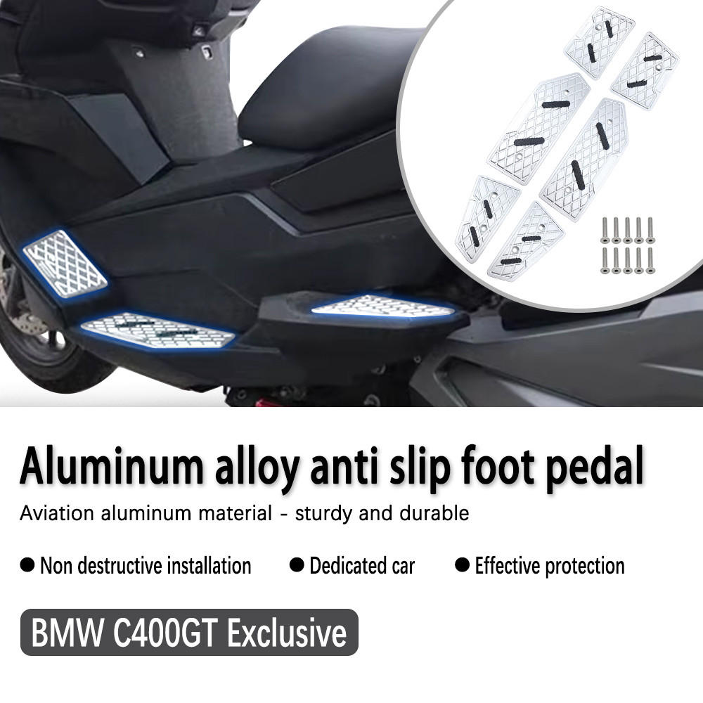 Xe Máy Phía Trước Và Phía Sau Miếng Đĩa Hợp Kim Nhôm Bàn Đạp Sửa Đổi Chống Trượt Chân Footpads Cho Xe BMW C400GT C400 GT 2018-2024