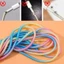 1.4m Laser Xoắn Ốc Cáp Sạc USB Bảo Vệ Cho Samsung Mạ Màu Tai Nghe Dây Bảo Vệ Cuộn Dây Cáp