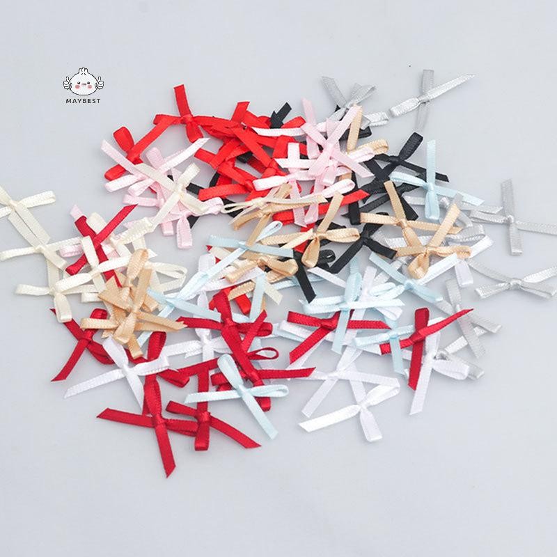 Maybest 100 chiếc 20mm-30mm Kích thước nhỏ Ruy băng Satin Nơ Hoa Đồ thủ công DIY Đồ thủ công trang trí phụ kiện Đồ dùng trang trí {VN}