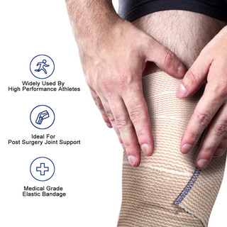Bọc băng thun cao cấp 1 cuộn, Băng nén không chứa cao su bằng vải Cotton có khóa tự khóa, hỗ trợ & sơ cứu cho thể thao