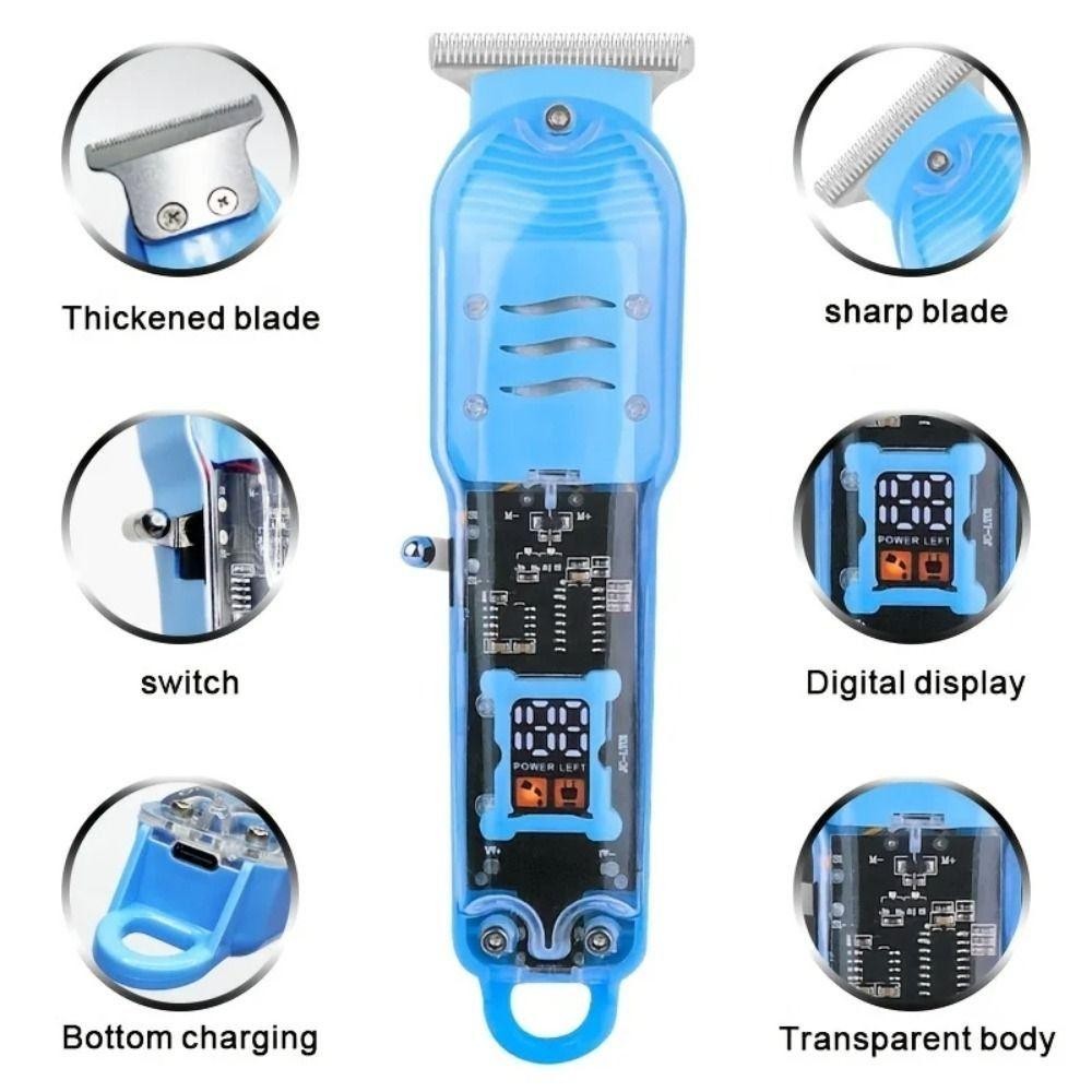 Máy cắt tóc YMIFI, Tông đơ cắt tóc trong suốt, Cửa hàng cắt tóc điện chuyên nghiệp bằng thép không gỉ