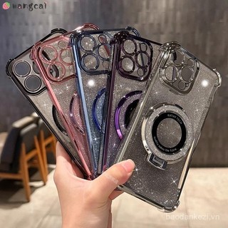 Cho Oppo RENO 13F 13 A5 PRO f A60 reno13 trường hợp điện thoại với từ tính thu hút chủ đứng vàng mạ sáng bóng sáng long lanh sang trọng chống rơi mềm vỏ trường hợp vỏ ốp lưng