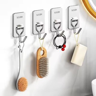 Thép không gỉ 304 Tự Dính Móc Treo Tường Hạng Nặng Cho Khăn Chìa Khóa Túi Treo Móc Chống Thấm Nước