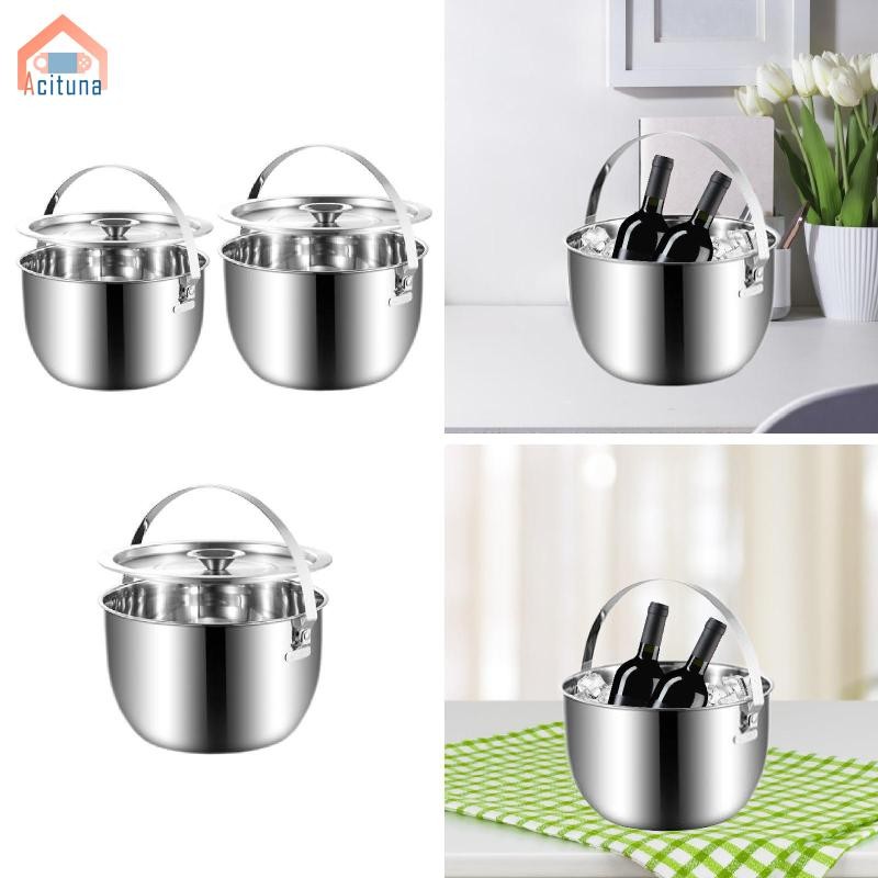 Xô Đá Có Nắp Thùng Bảo Quản Câu Lạc Bộ Bình Rượu Inox Bình Nước Giải Khát Cho Sân Sau Nhà Hàng Dã Ngoại Đồ Uống Cắm Trại