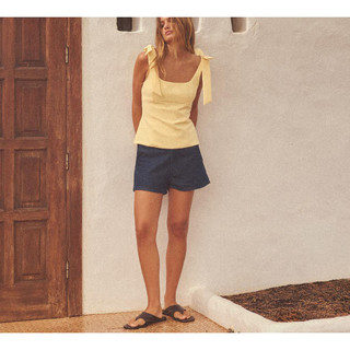 Áo kiểu Zara made in Morocco 2 dây nơ vai trẻ trung nữ tính