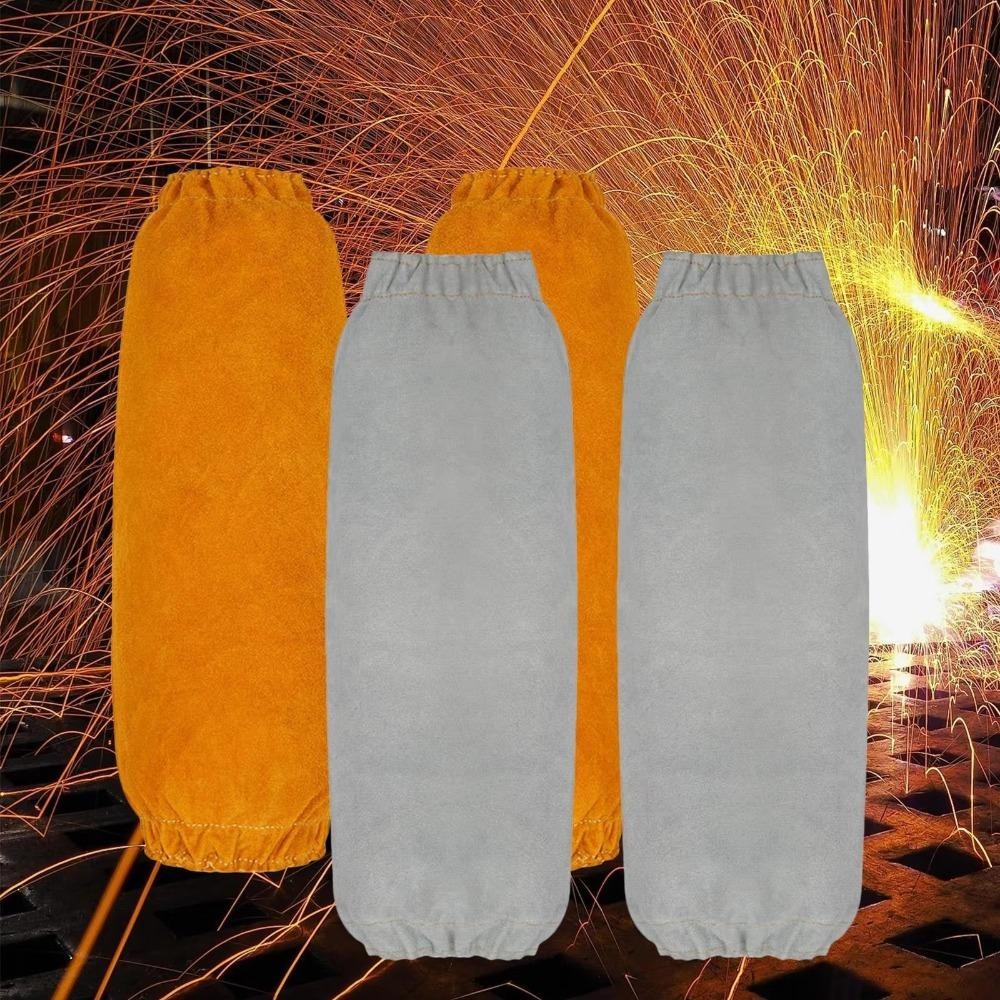 NOTE1 Tay áo bảo vệ cánh tay, Da bò bọc tay hàn thoải mái, Chịu nhiệt chắc chắn mềm hàn tay áo dụng cụ hàn