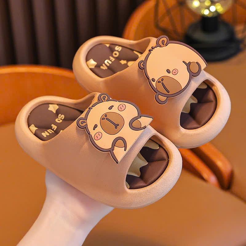 dép đi trong nhà đế mềm chống trượt thời trang mùa hè cho bé gái bé trai PVC êm chân capybara đi biển đi mưa DL169