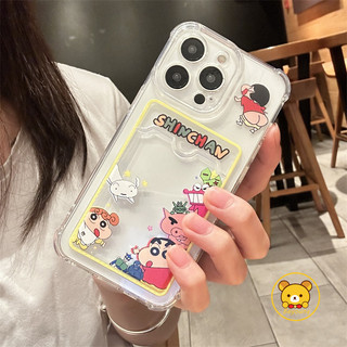 Ốp Điện Thoại Ví Crayon Shin-chan Cho OPPO A3 A3X A60 A40 A79 A78 A58 A38 A18 A17 A17K A16 A16K A16E 5G 4G Vỏ Hoạt Hình Dễ Thương Cặp Đôi Thẻ Trong Suốt