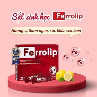 Combo 2 - Tặng 1 Hộp Sắt sinh học Ferrolip bổ sung hàm lượng sắt cho cơ thể - hộp 20 Gói (30mg/gói)