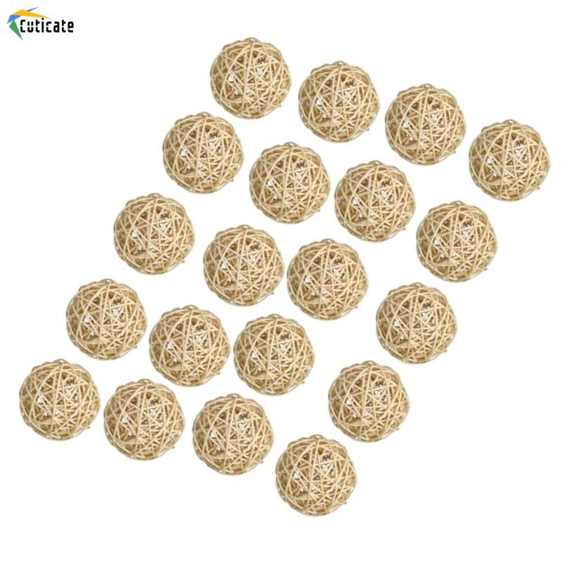 20 Gói 3cm Mộc Mạc Wicker Mây Bóng Tiệc Trang Trí Giáng Sinh Nhà