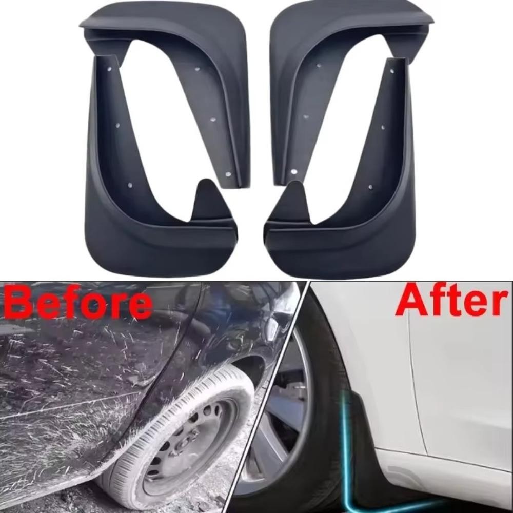 FENDER FANIELLAPOWELL 4 Chiếc Chắn Bùn Ô Tô, Bánh Trước Phía Sau Đen Bắn Bùn Bảo Vệ, Di Động Đa Năng Nhựa Bùn Flaps Phụ Kiện Ngoại Thất