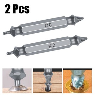[Fuxin] 2 chiếc 0 # Máy nhổ vít bị hư hỏng với mũi khoan Công cụ loại bỏ vít bị hỏng 2-3mm