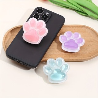 Chân đế kẹp điện thoại họa tiết Cat Paw dễ thương, Giá đỡ máy tính để bàn lười có thể gập lại bằng ABS, Phụ kiện giá đỡ điện thoại chống nước