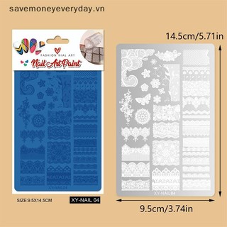 [savemoneyeveryday] Tấm dập móng tay cỡ lớn 9,5X14,5cm Hoa hình con rắn Mẫu nghệ thuật làm móng cho giấy nến trang trí móng tay DIY [vn]
