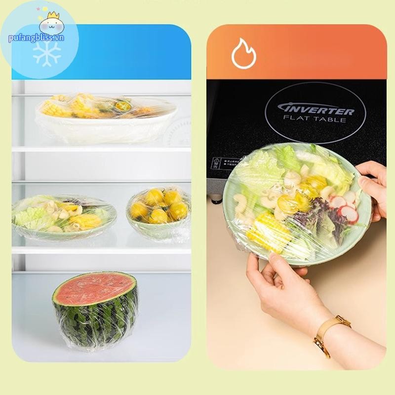 Pufangbliss 100 / 200 / 300 Chiếc Thực Phẩm Trái Cây Tươi Giữ Túi Nhựa Phụ Kiện Nhà Bếp Nhiều Màu Sắc Saran Bọc Thực Phẩm Dùng Một Lần VN
