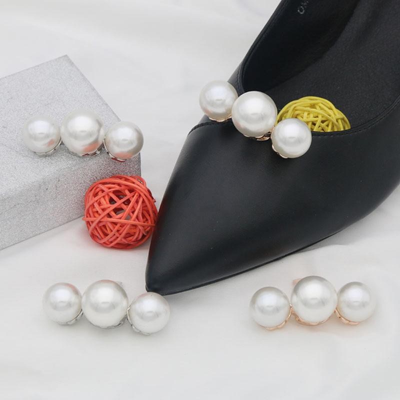 Tmoy 1 Kẹp Giày Nữ Ngọc Trai Kẹp Trang Trí Nữ Có Thể Tháo Rời Giày Charm Khóa TCM