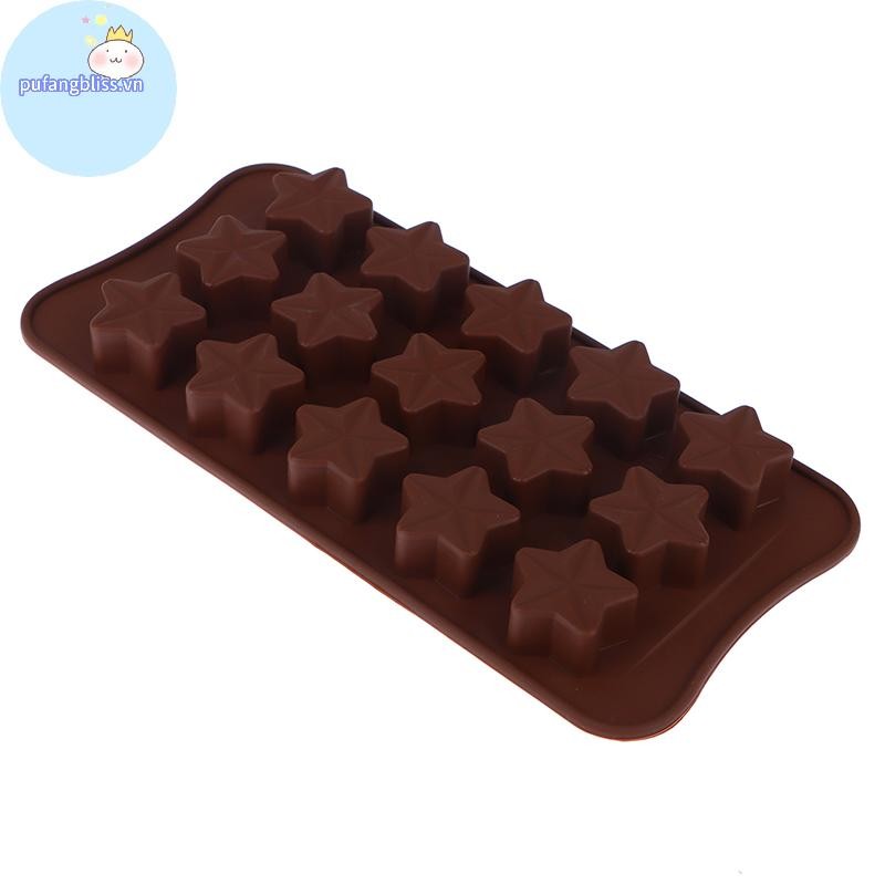 Pufangbliss Khuôn Socola Hình Ngôi Sao Sáp Tan Khuôn Kẹo Chống Dính Khuôn Socola Ba Chiều Fondant Nướng Bánh Hình VN