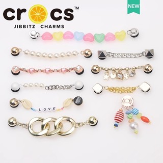 Jiibitz sticker dây xích kim loại gắn dép, sticker chain sắt cài dép sục cao cấp, phụ kiện dép