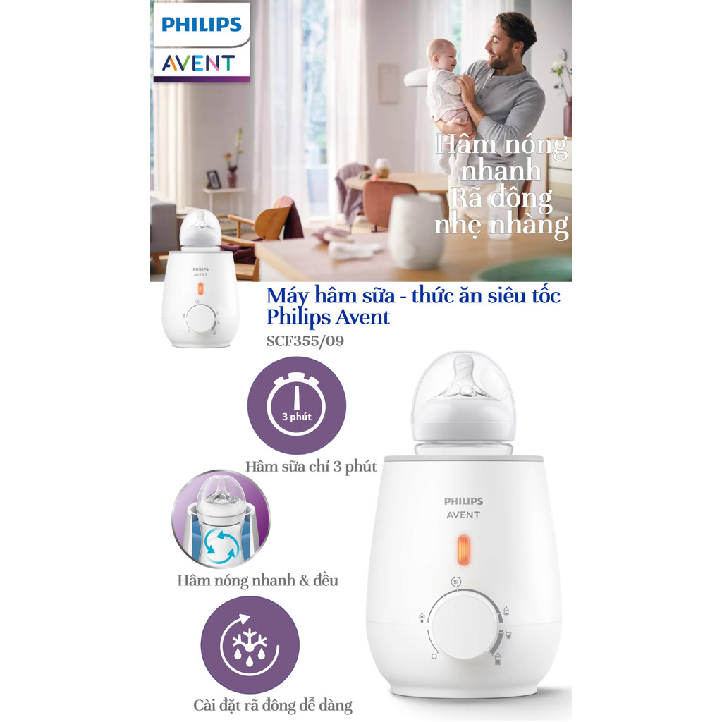 Mô tả Philips Avent Máy Hâm Sữa Và Thức Ăn Siêu Tốc SCF355/09 - 1