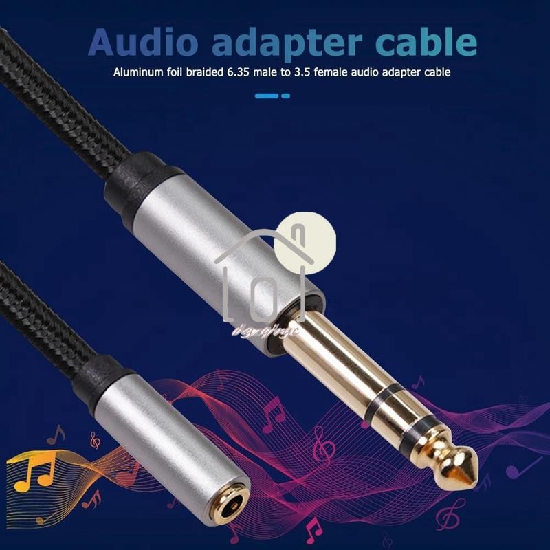 [Dgzqbyc] Bộ chuyển đổi âm thanh 6.35mm 1 / 4 Jack âm thanh nổi nữ sang 3,5mm 1 / 8 cho bộ khuếch đại, đàn Guitar, đàn Piano bàn phím, rạp hát tại nhà