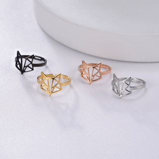 Skyrim Titan Thép Không Gỉ Nhẫn Cáo Thiết Kế Đầu Nhẫn Nam Nữ Trang Sức Thời Trang