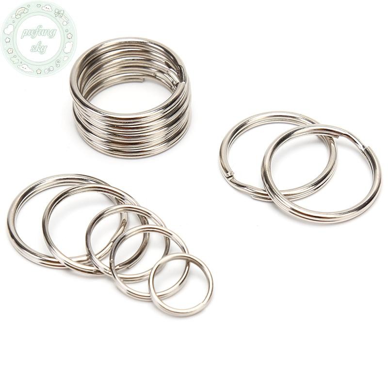 Pusky 100 Cái / lốc Móc Chìa Khóa DIY Kim Loại Chìa Khóa Chia Nhẫn Vòng Kim Loại Móc Khóa VN